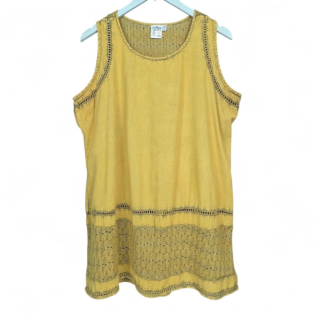 Parsley & Sage Sleeveless‎ Tunic Tank Top Vibrant Mustard Women's Size 1X EUC